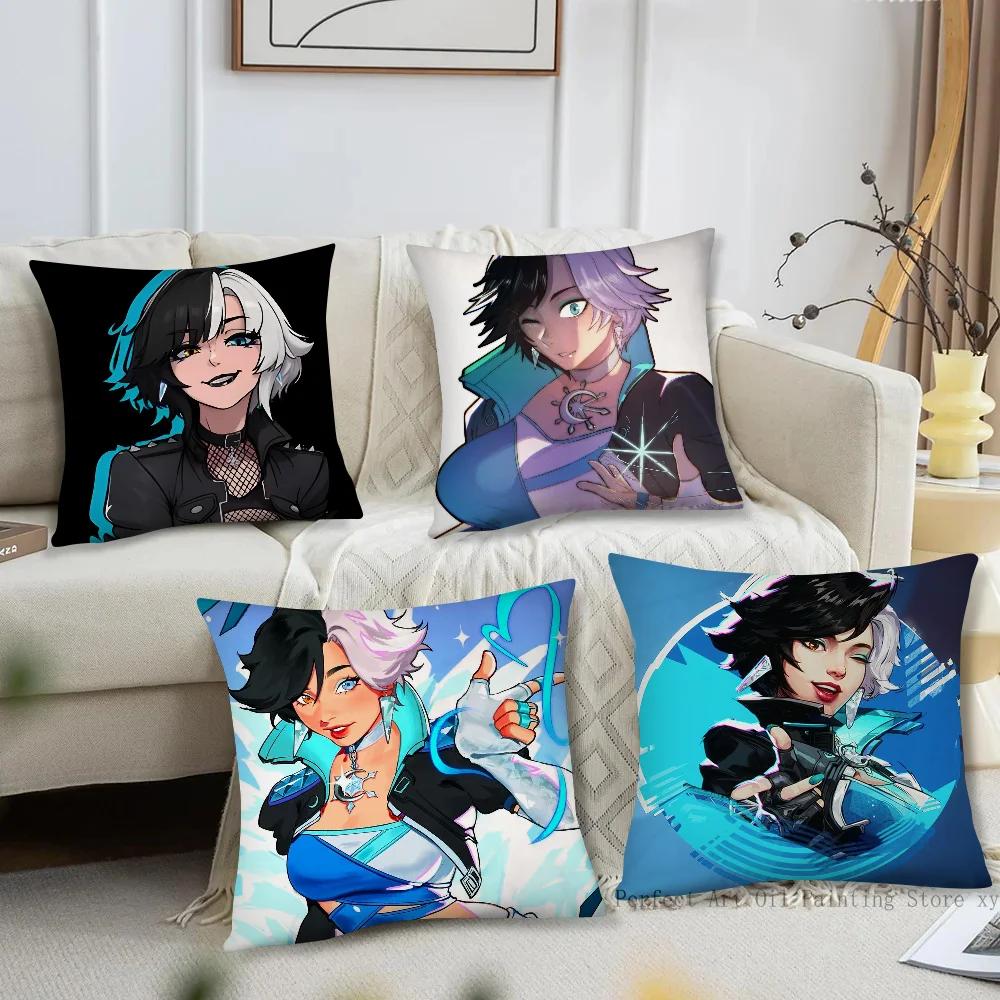 Luna S-Snow Game M-Marvel Rivals Pillow Case Square Pillow Bedroom Sofa Leisure Comfort CushionLiving Room Home Decoration 40X40