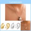 Water Modern Minimalist Drop Earrings And Necklaces In Luxurious Gold And Silver Accessories Fashionable