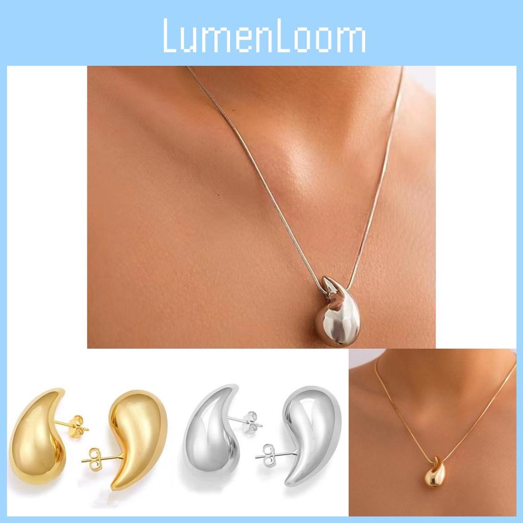 Water Modern Minimalist Drop Earrings And Necklaces In Luxurious Gold And Silver Accessories Fashionable