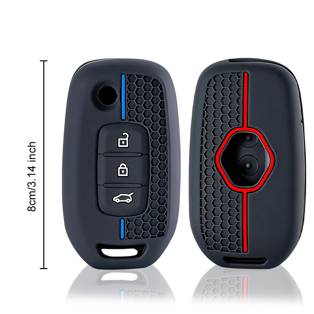 Silicone Key Fob Cover Auto Key Fob Case Fit For Renault Kwid Trafic Clio Kadjar Clio 5 Captur Arkana Sandero Stepway Logan Twingo