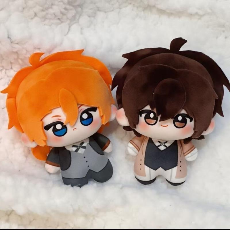 Bungou Stray Dogs 10cm Cotton Doll Dazai Osamu Nakahara Chuya Anime Character Plush Keychain Soft Stuffed Pendant Collectible Gift for Fans Room Decor