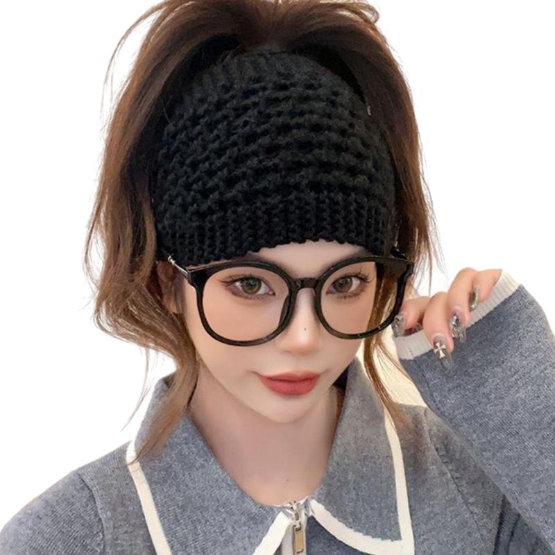 2in1 Fashion Neck Warmer Knit Hairband for Woman Camping Travel Wide Headband