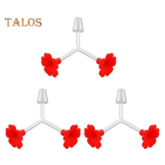 

3 шт. Цветочная кормушка для колибри, трубки и заглушки для кормления птиц, двойные порты для кормления с заглушкой для бутылки, запасные части для подачи воды 3pcs