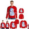 Cozy Women's Christmas Sweater With Snowman Pattern And Crew Neck Pullover Style