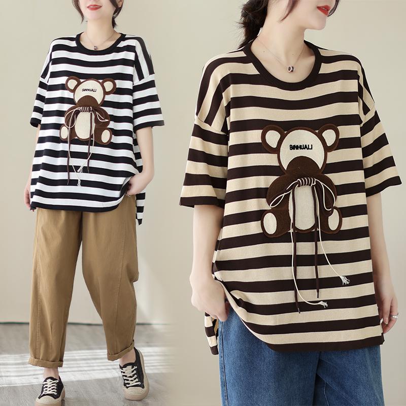 

Футболки (Женский) футболки в полоску больших размеров, два цвета, один размер