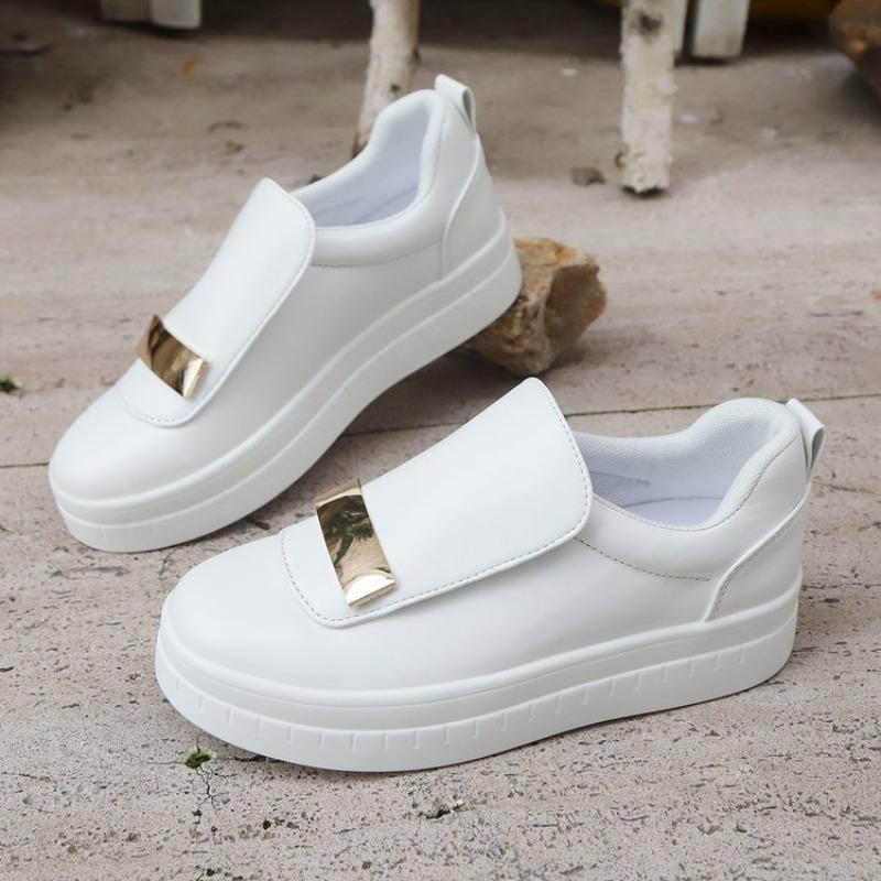 Fashion Platform Single Slip-on Metal Women's Casual Flats
