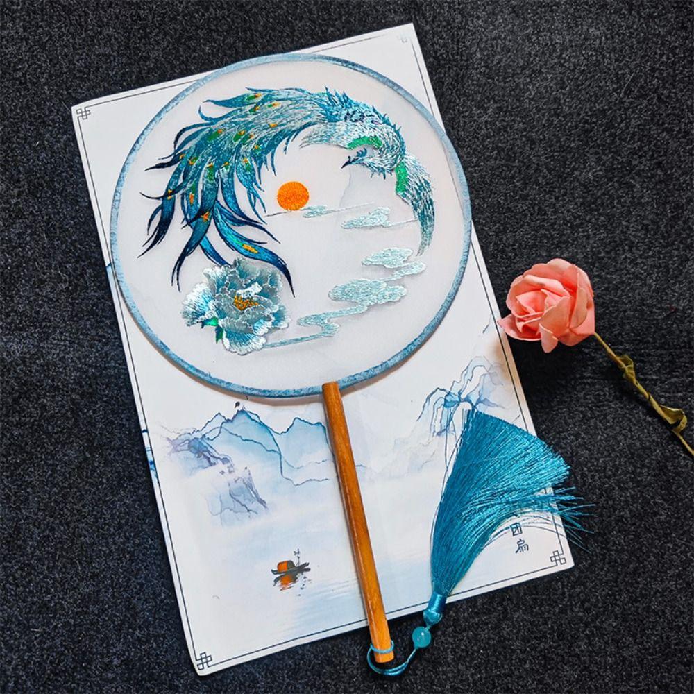 Handheld Embroidery Fan Chinese Style Silk Fan Ancient Chinese Style Fan  Home Decor