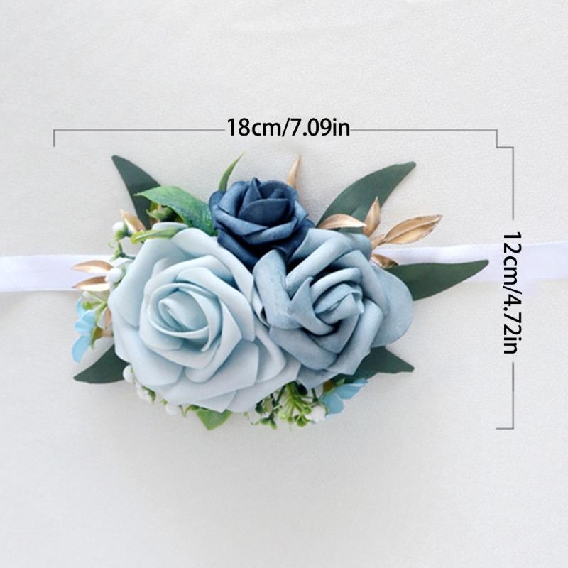 5Pcs Rose Wrist Corsages Wristband for Bridal and Bridesmaid, Wrist Corsages for Wedding Ceremony Anniversary Proms