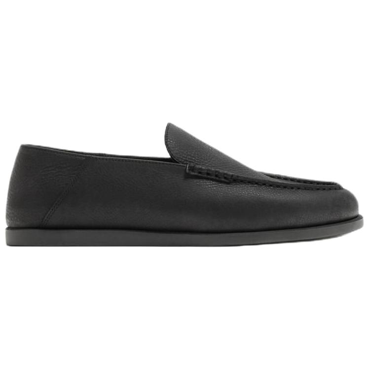 Zara Leather Round Toe Slip-On Casual Shoes Men sneaker Black 2694520800