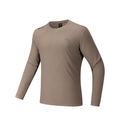Plain Round Neck Versatile Breathable Long Sleeve T-Shirt Men Tops 952537405-3