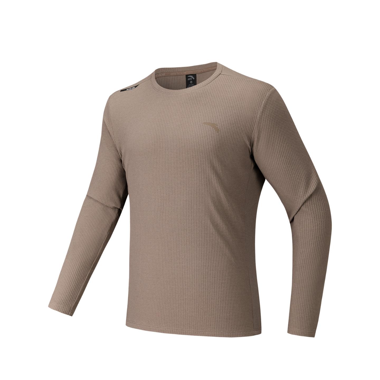 

Anta Однотонная футболка с круглым вырезом, универсальная, дышащая, с длинным рукавом, мужские топы 952537405-3 S