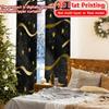 2D Flat Printing  2pcs Golden New Year(1) Print Popular Curtains Prints Light Filtering Curtains Thermal Insulation   and Room