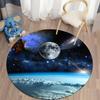 Round Galaxy Space Rug Kids Room Play Area Rug Soft Kids Bedroom Game Mat Cozy Home Rug
