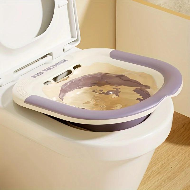 Bacinella per Sitz Bagno Pieghevole Senza Accovacciarsi Bacinella da Bagno Ginecologica Post-Partum Bacinella per Lavaggio Glutei per Donne Incinte a Casa