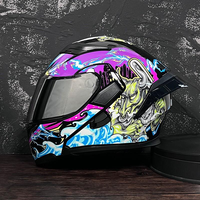 JIEKAI Flip-Up Motorcycle Helmet Women Couples Dual Lens Full Face Scooter Riding ABS Material