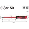 VESSEL MegaDora Insulated Screwdriver - 1.2 × 8 × 150, Electric Shock Protection, VDE Certified, 960