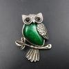 Owl Shape Fancy Pendant 123 Ct Natural Gemstone Green Jadeite Jade Silver 925 P-2075-S