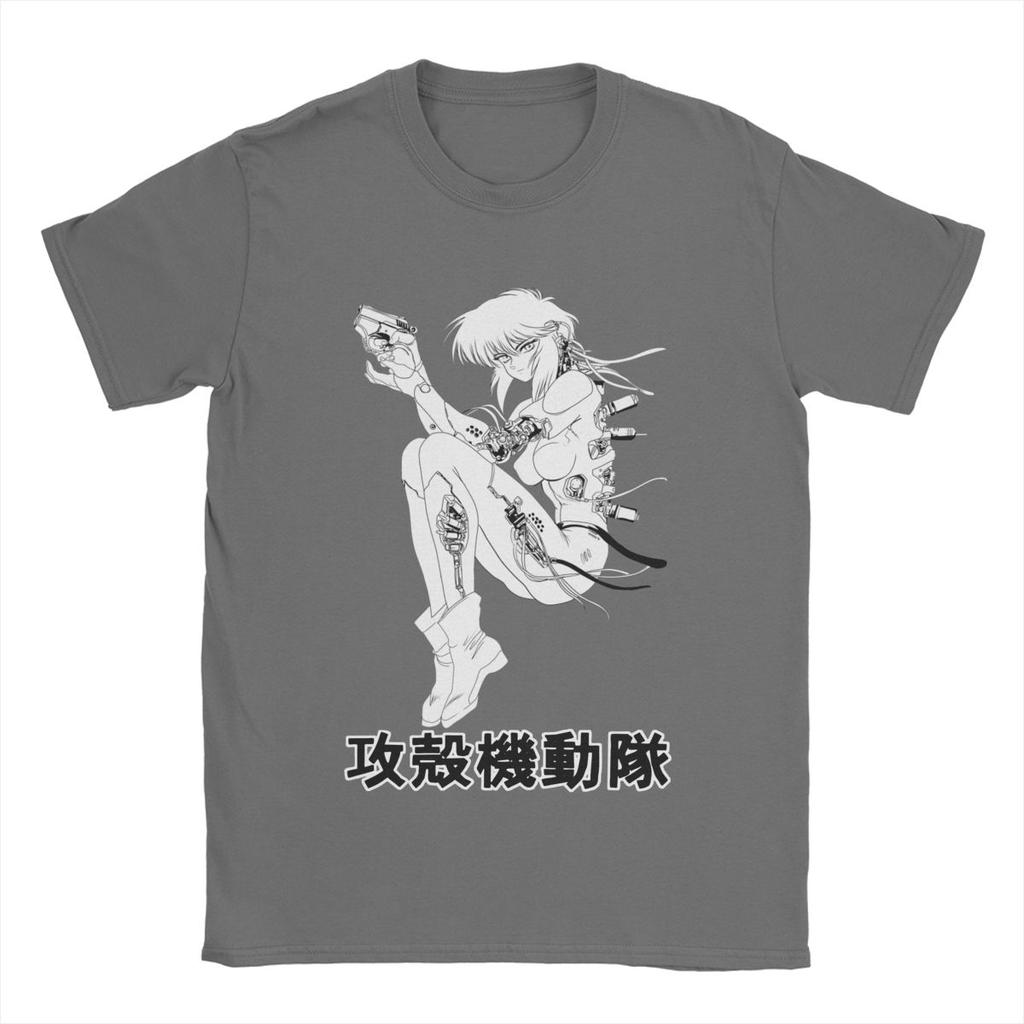 Novelty Motoko Ghost In The Shell T-Shirt Men Round Collar Pure Cotton T Shirts Anime Manga Tees New Arrival Clothes