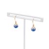 Estelle Rhinestone 10K Yellow Gold Earrings (Blue)