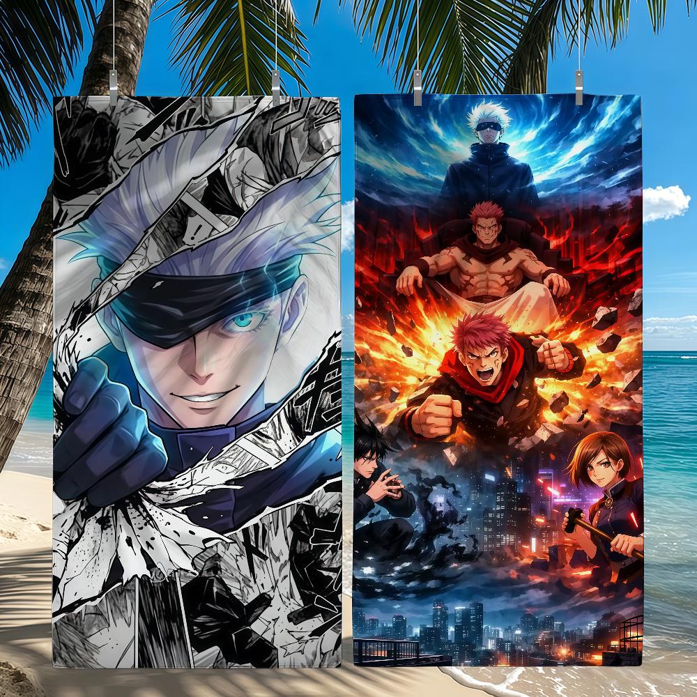 Comic J-Jujutsu K-Kaisen Towel Beach Towel Travel Lightweight Skin Friendly for Pool Beach Camping Cruise Summer