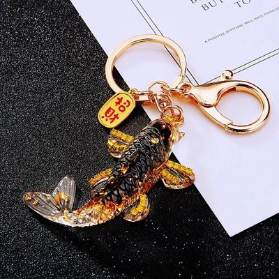 Trend Car Keyring Metal Handbag Accessory Key Chain Ring Diamond-Studded Gold-Devouring Corporate Gift