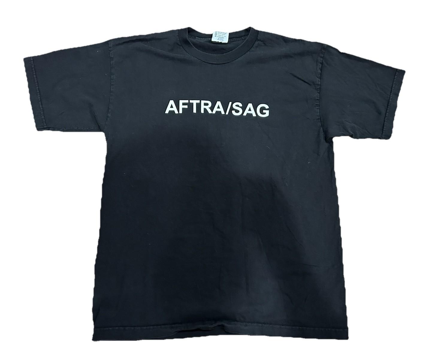 SAG-AFTRA Shirt Mens X-Large XL Black Screen Actors Guild Bayside Made In USA Unisex T-Shirt S