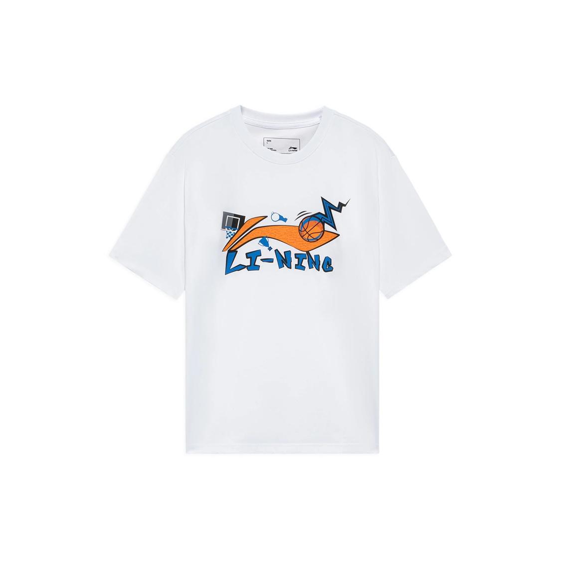 Li-Ning Basketball Graphic T-shirt  White  Men s AHSS591-5 XXXL