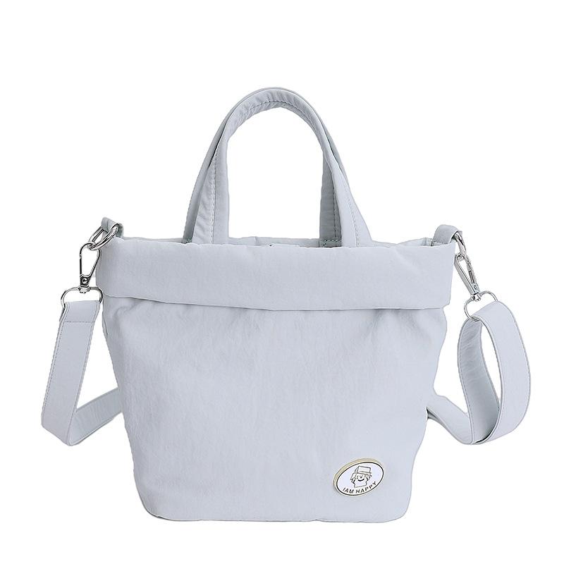Casual Canvas Portable Bucket Bag New Go Out Solid Color Shoulder Niche Design Shoulder Small Satchel