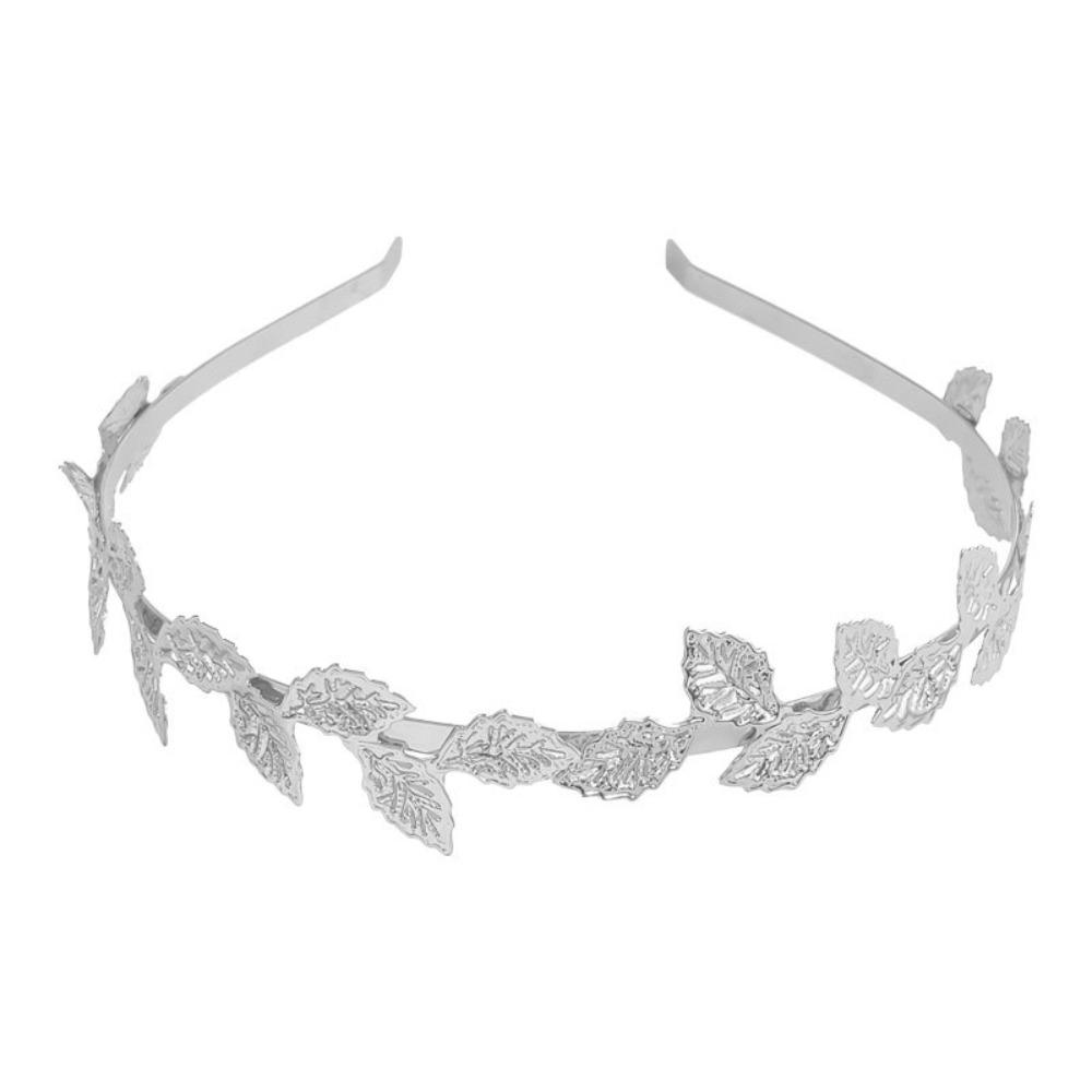 Golden Olive Leaves Leaf Headband Baroque Vintage Hair Jewelry Bridal Headdress  Bride Wedding серебряный