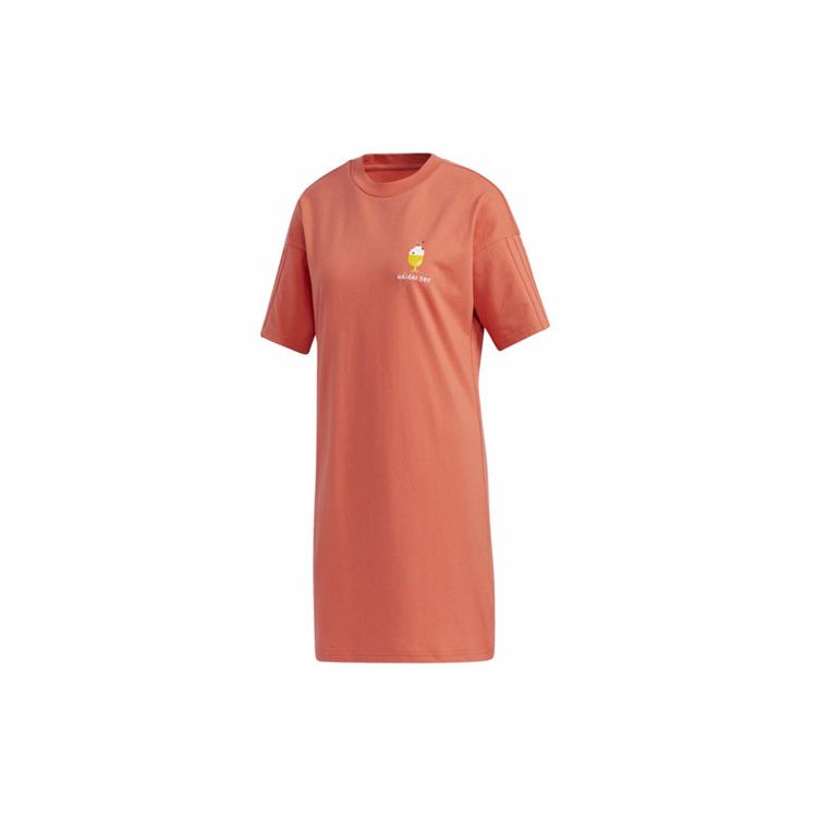 

Adidas Neo Printed Loose Short Sleeve Dress Women dresses Orange GP5809 XL