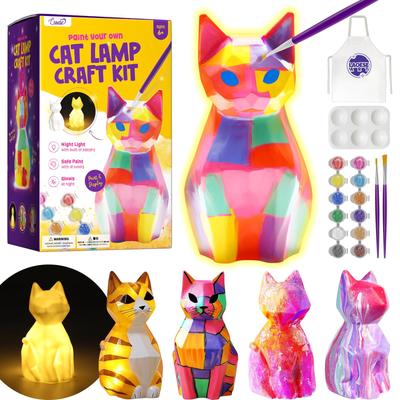 Drawable Cat Lamp Drawing Kit Craft Kit Handmade Kit Animal Lamp Indirect Lighting Children Making Toy Boys Girls Present Toy