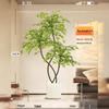 Large Indoor Potted Nandina Domestica Faux Plant - Luxury Green Décor for Living Room