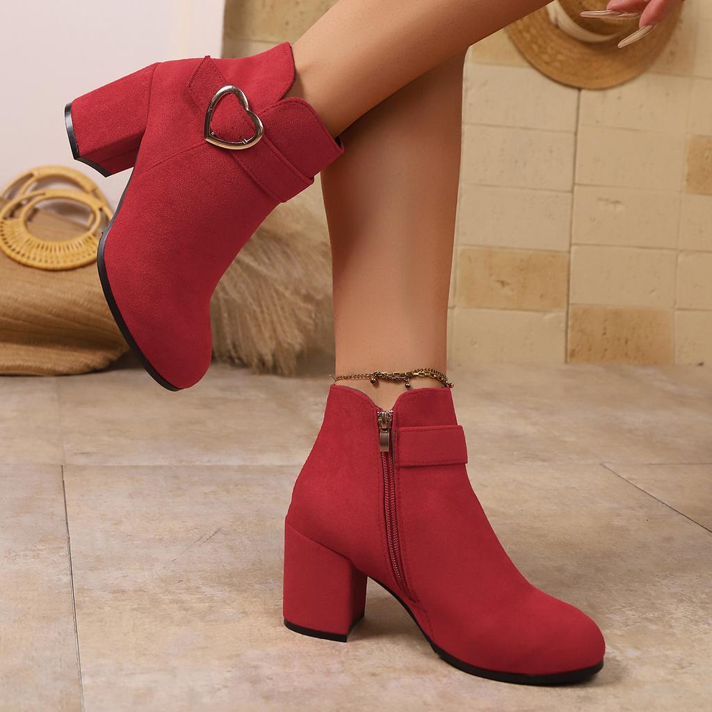 Women Ankle Boots Trend Outdoor Boots Retro Round Toe Platform High Heels Shoes for Women Spring Autumn Comfortable Boots Female
