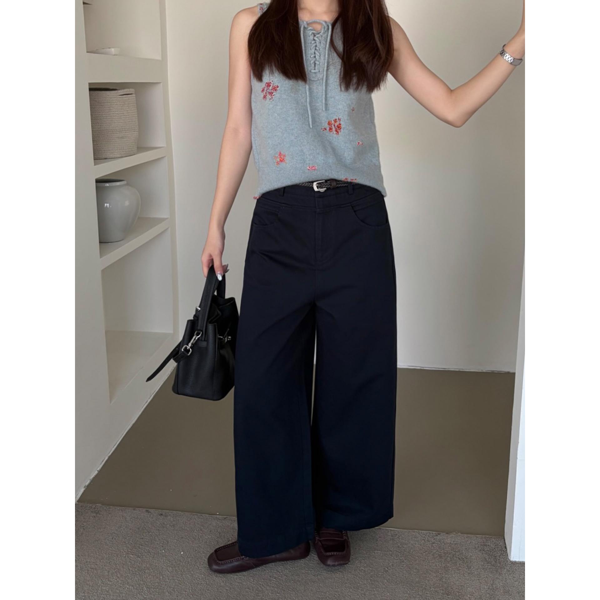 

ICC Women s Elegant High Waist Slimming Cropped Casual Pants, Children s Spring Style, 1726 M темно-синий