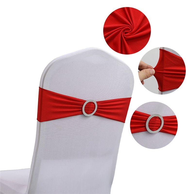 A84E-50PCS Elastic Chair Knot Wedding Decoration Buckle Sashes Back Cover Hotel Home Seat Elegant Modern Ribbon Decors Easy To U