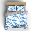 Blue Dolphins And Heart Pattern Printed Duvet Cover Set1 Duvet Cover+2 Pillowcasemulti Size Bedroom Bedding Decor Luxury Gifts