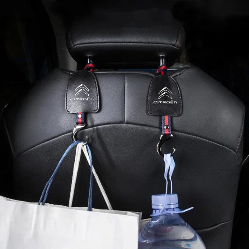 Leather Car Seat Back Hook Holder for Citroen C1 C2 C3 C5 C4L DS3 DS4 DS5 Xsara Saxo Berlingo Jumpy Picasso C-Elysee Car Styling alf123