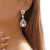 1 Pair Women Shining Rhinestones Drop Earrings Waterdrop Shape Tassel Sparkling Dangle Earrings Jewelry Gift
