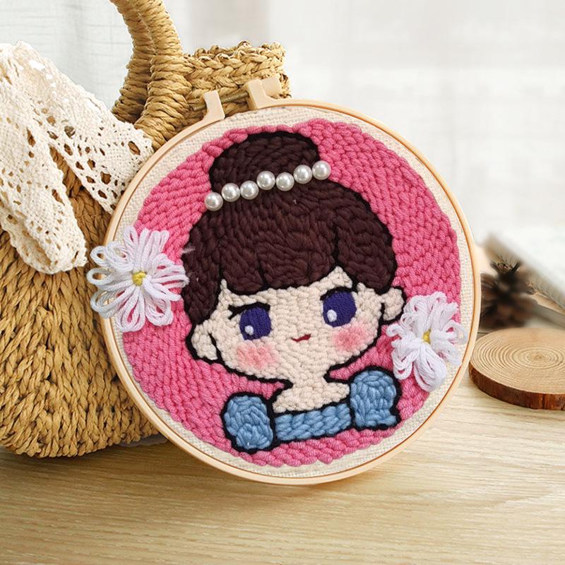 Russian Punch Needle DIY Kit: Handmade Wool Base for Fun Embroidery Projects