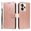 For Realme 15T 5G/Realme 15 5G PU Leather Cases Flower Pattern Wallet Stand Phone Cover with Strap
