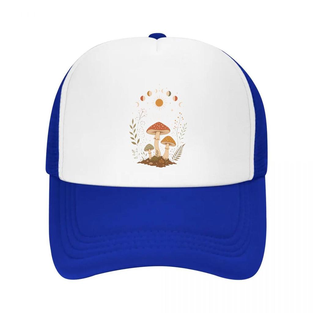 Boho Celestial Forest Mushroom Phase Mesh Baseball Cap Casual Hat Outdoor  For Womens Unisex FeUnisex
