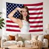 Lana Del Rey Patriotic American Flag Tapestry, Salute Woman Wall Hanging, Peach Beige Decor For Bedroom, Dorm & Party