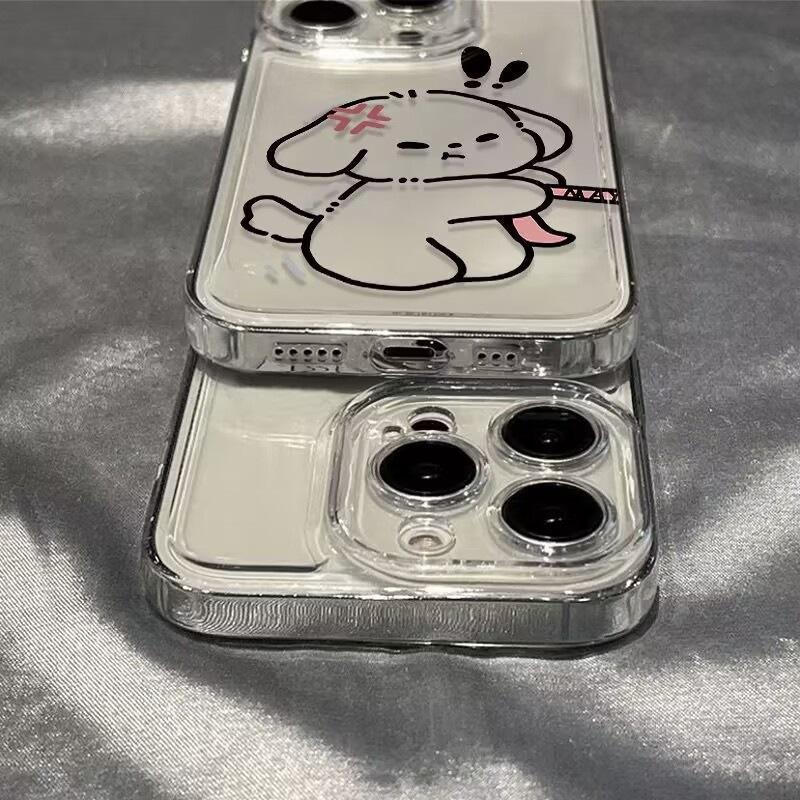 Couple Personality Dog Suitable for Apple 15/16promax Mobile Phone Case 12/11pro Transparent Xr/xs/78p Soft