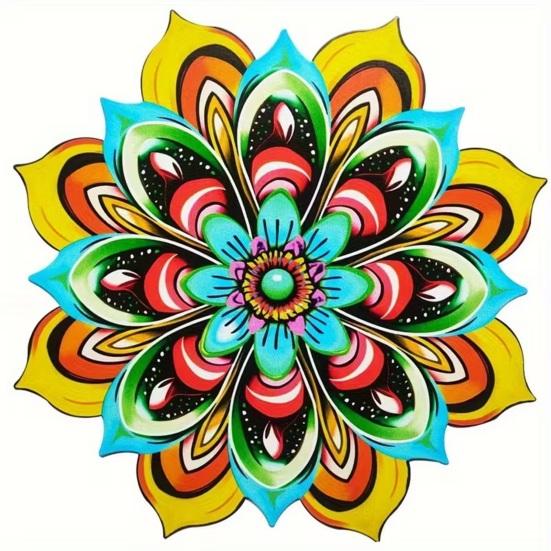4-teiliges Wanddekor aus Holz mit Blumenmotiv, 2D-Mehrschicht-Blumenmuster, Wandbehang für Schlafzimmer, Wohnzimmer, Landhausstil