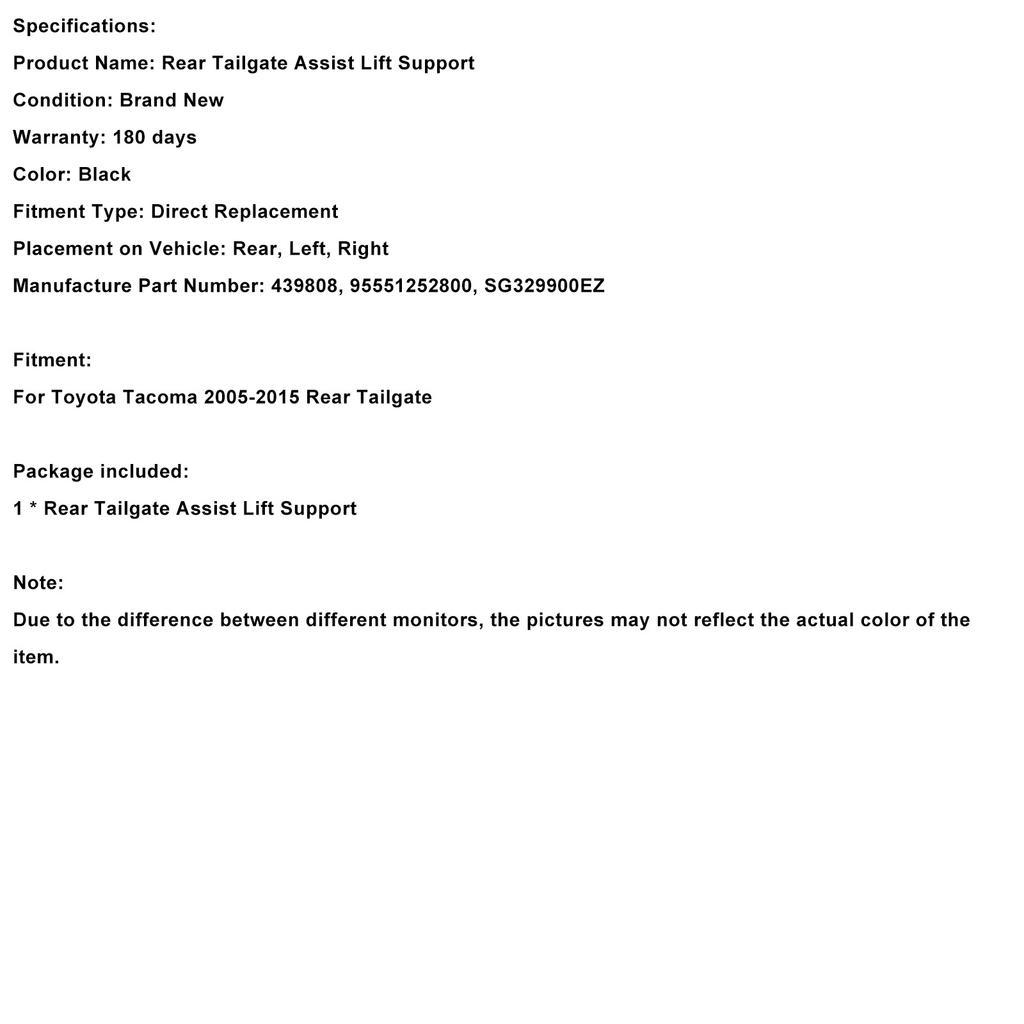 Rear Tailgate Assist Lift Support Shock Strut Fit Toyota Tacoma 2005-2015