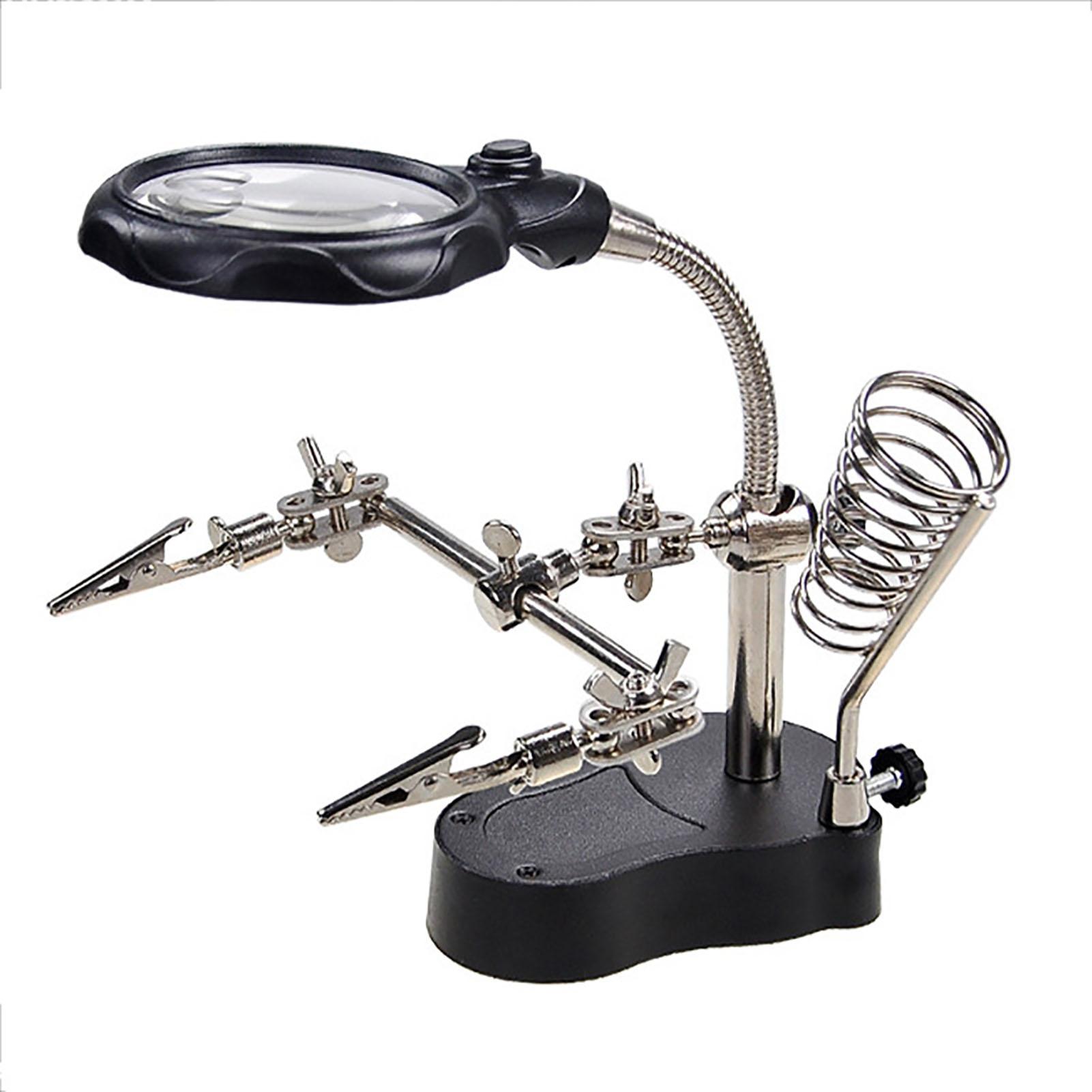 

Magnifying Glass Soldering Station LED Lamp Magnifier with Auxiliary Clips for Hardware Repair