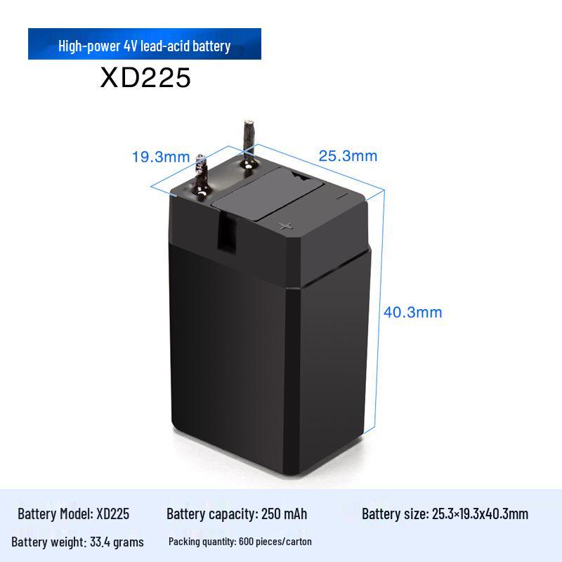 Universal 4V Lead-Acid Battery for Electric Mosquito Swatter, Spotlight, Flashlight, Headlamp, Desk Lamp, and Accessories