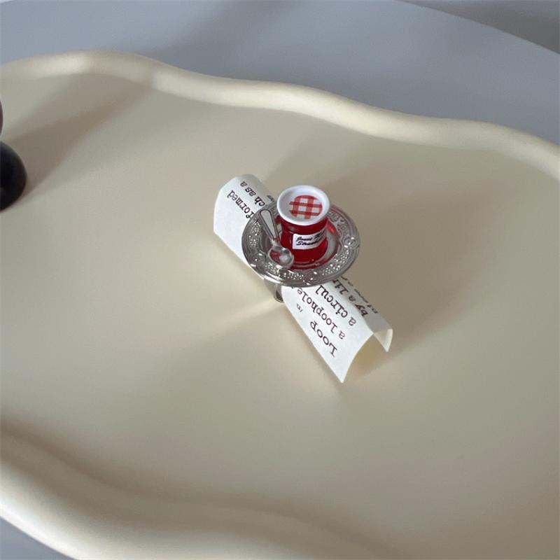 Cute 3D Food Dessert Shaped Resin Rings Adjustable Size Cartoon Design For Girls Daily Wear Party Cosplay Gifts