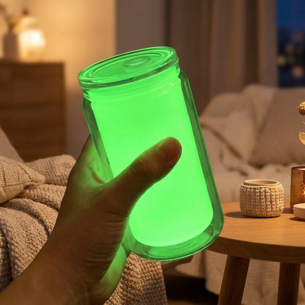 Fluoreszierender Klarplastikbecher 16oz Fassungsvermögen Leuchtende Kaffeetasse Nachtleuchtende Tasse Aktivitäten