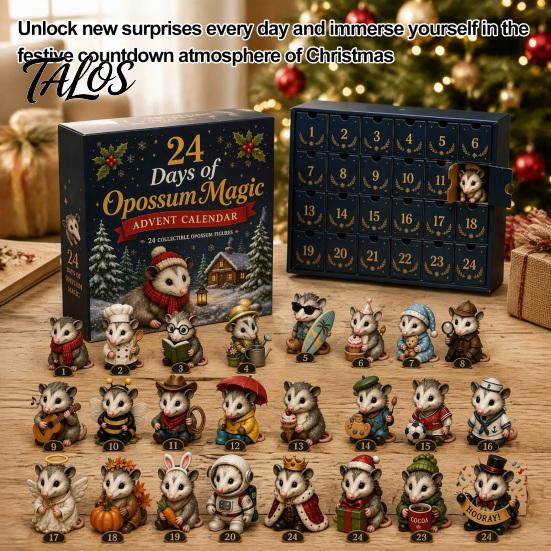 Miniature Animal Hanging Pendants 24 Days of Highland Cow Magic Advent Calendar, Unique Mini Tiered Tray Christmas Decor Figures, Farmhouse